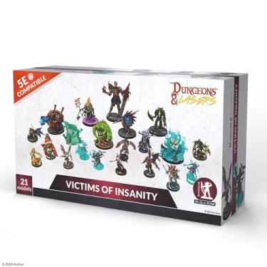 Imagem de Dungeons & Lasers Victims of Insanity DND Miniatures - 21 Models with Scenic Bases - Unpainted, Unassembled - for Ages 14+