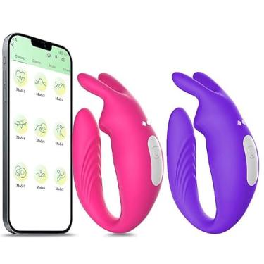 Imagem de Vibrador de Casal Controle Aplicativo Bluetooth Hera 9 Vibrações Silicone Recarregável 10,0cm x 3,5cm