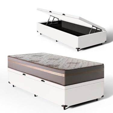 Imagem de Cama Box Baú com Colchão de Espuma D33 Millenium One Face Branco (Solteiro)