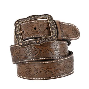 Imagem de Cinto Feminino Estilo Country Rodeio Barretos Couro Floral - Pampas Co