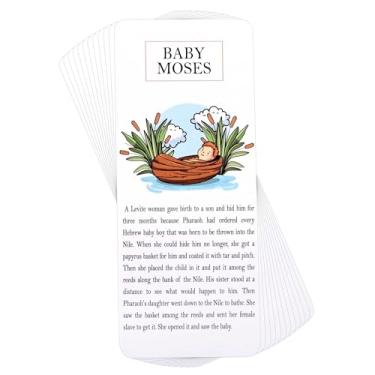 Imagem de Dicksons Marcador de livro Moses Exodus 2:1-10 17 polegadas branco cartolina marcador de livro conjunto de 12