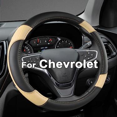 Imagem de GIANT PANDA Capa de volante para Chevy Silverado - Capa de volante de carro para Chevrolet Colorado Tahoe - Bege