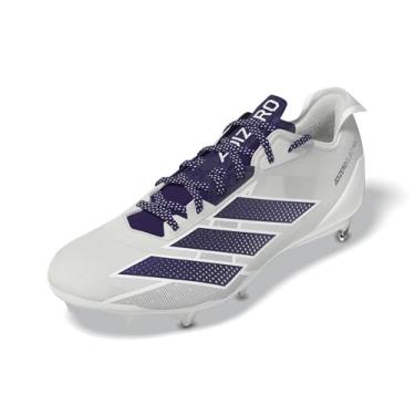 Imagem de adidas Tênis masculino de futebol americano Adizero Electric, Branco/Team Collegiate Roxo/Branco, 37