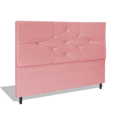 Imagem de Cabeceira Estofada Box Solteiro Encosto Para Cama Camboriu 94x126 Rosa