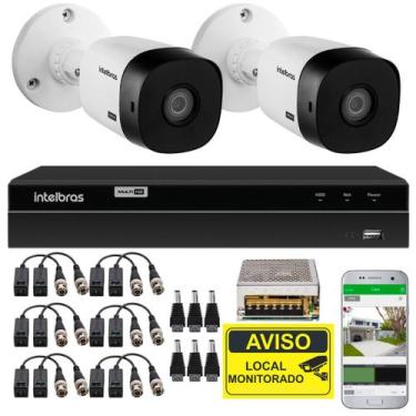 Imagem de Kit CFTV Intelbras DVR MHDX 1208 2 Câmeras VHD 1220 B G6 Full HD IR 20