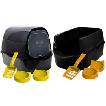 Imagem de Caixa de Areia para Gatos Grande e Banheiro Gato Sanitário Fechado Pet Resistente para Gatos(FECHADA)