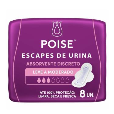Imagem de Absorvente Poise Discreto Leve a Moderado 8 Unidades