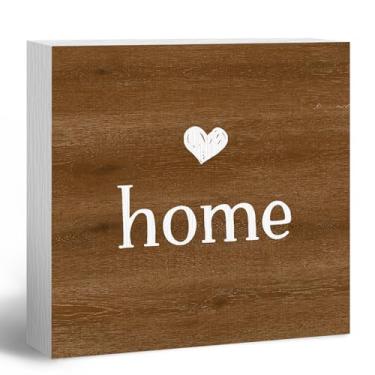 Imagem de ANIANG Placa de casa, placas para decoração de casa, placa de boas-vindas, decoração de mesa rústica de fazenda placa de bloco de madeira para sala de estar, prateleira de parede, presentes de