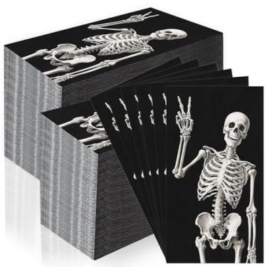Imagem de Pacote com 200 guardanapos de papel descartáveis para convidados de Halloween, toalhas de mão decorativas, guardanapos de festa macios absorventes para cozinha, jantares, banheiro, casamento, coquetel