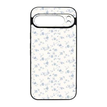 Imagem de qizjio Coquette Capa de telefone estética à prova de choque protetora flor azul capa de telefone para Google Pixel 9 Pro XL
