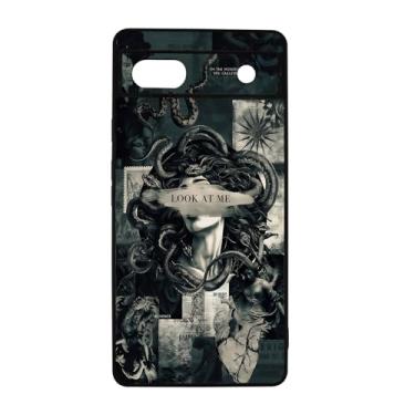 Imagem de qizjio Capa de telefone legal Medusa à prova de choque protetora mitologia grega cobra capa de telefone para Google Pixel 6A
