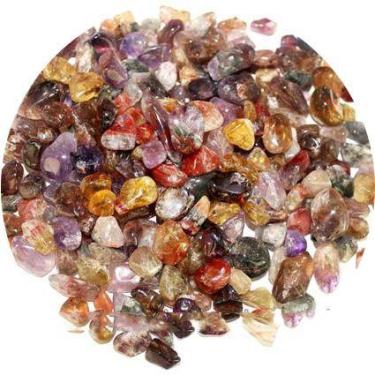 Imagem de 500g Super Seven Rolado + Auralite 23 + Cacoxenita - Pedras Naturais p