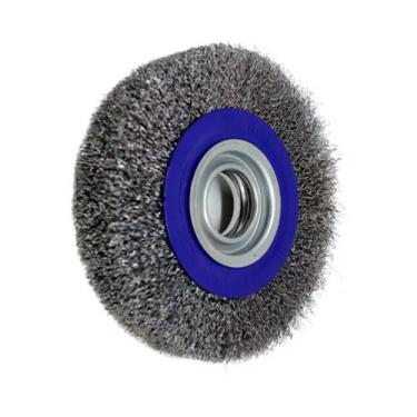 Imagem de Escova Circular de Aço Carbono Ondulado 6" x 1" para Remoção de Ferrug