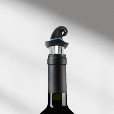 Imagem de Generic 1 peça de rolha de garrafa multicolorida rolha de haste longa anel de silicone preto liga de alumínio resina TPE preto verde tom prata 9,6 x 3,3 x 3,3 cm