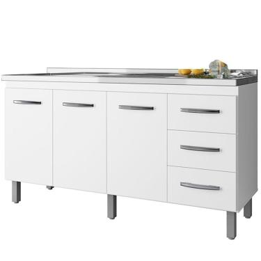 Imagem de Balcao Para Pia 160 Cm 3p Emily Branco Mobbs