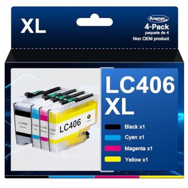 Imagem de Anemec LC406XL LC406 Cartuchos de tinta para impressora Brother compatíveis com impressoras Brother MFC-J4335DW para impressoras MFC-J5855DW MFC-J6555DW MFC-J4535DW (preto ciano magenta amarelo)