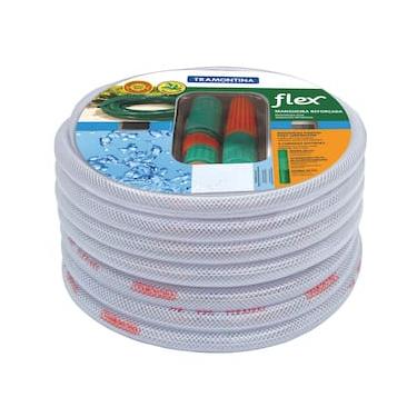 Imagem de Mangueira Tramontina Flex de 1/2" para Jardim com Engates Rápidos e Esguicho - 20m - Gelo