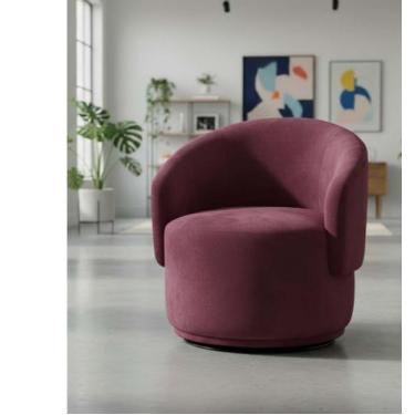 Imagem de Poltrona Decorativa Giratória Sala de Estar Recepção Jasmine Suede - D