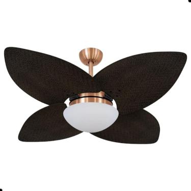 Imagem de Ventilador de Teto Dormamu Cobre 4 Pás Palmae Tabaco 127V com Controle