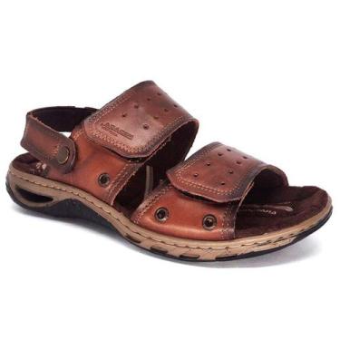 Imagem de Sandália Chinelo Masculino Couro Anatômica Pegada 131668-03, Pinhão, 3