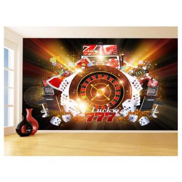 Imagem de Papel De Parede Salão De Jogos Cassino Fichas 3,5M Jcs131 - Você Decor