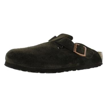 Imagem de Birkenstock Tamancos de couro unissex Boston Super Grip para adultos, Mocca-marrom, 13-13.5 Women/11-11.5 Men