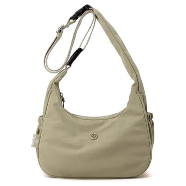Imagem de Bolsa transversal grande feminina de tecido nylon casual bolsa de viagem moderna moda Hobo bolsa de ombro feminina bolsa de viagem, 01 Verde, Medium, Bolsa tiracolo