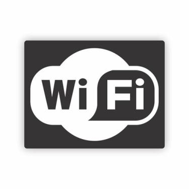 Imagem de Placa Decorativa Wifi Em Pvc De 2 Mm Preta - Micro Oficina