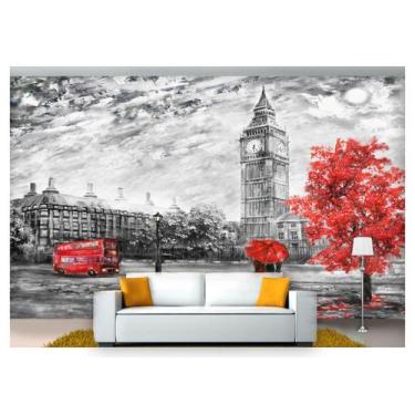 Imagem de Papel De Parede Pintura Londres Romântico  Cda33 - Você Decora