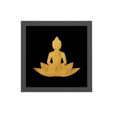 Imagem de Quadro Quadrado Buda Flor De Lotus 20X20Cm - Quadros On-Line