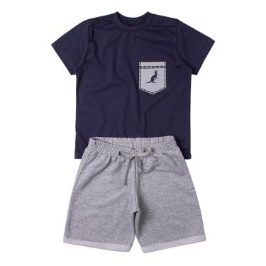 Imagem de Conjunto Infantil Menino Algodão Premium Verão Bolso Kangulu-Masculino
