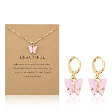 Imagem de Sisadodo Presentes de aniversário de Natal para mulheres, meninas, colares com pingente de borboleta para amigas, filhas e netas, Small, Metal, Sem Pedra Preciosa