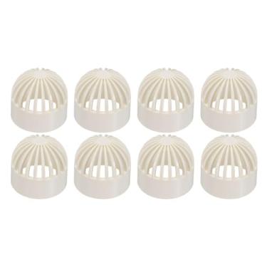 Imagem de PATIKIL Tampa permeável para peixes de 32 mm (32 mm), tampa respirável de PVC com 8 peças, capa de entrada de aquário de proteção de aquário, branca