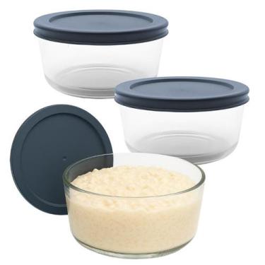 Imagem de Kit 2 Pote de Vidro Marmita Redondo 1650mL - CLICK HOUSE - 13326