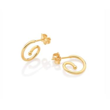 Imagem de Argola pequena espiral folheado a ouro 18k/526565 - ROMMANEL