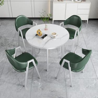 Imagem de Conjunto de mesa e cadeira de clube de recepção de escritório, conjuntos de mesa de negociação para sala de conferências, mesa de centro e cadeira de lazer, conjunto de mesa de jantar para 4 (cor: 53