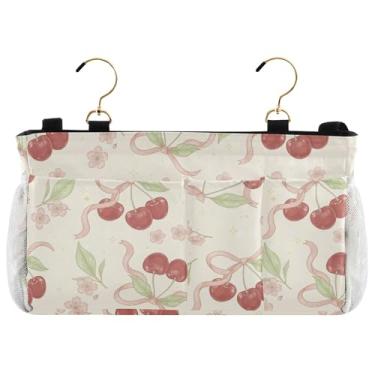 Imagem de Burbuja Organizador de armazenamento suspenso de cerejeira com 2 alças e ganchos para casa, faculdade, dormitório, beliche e berço de hospital