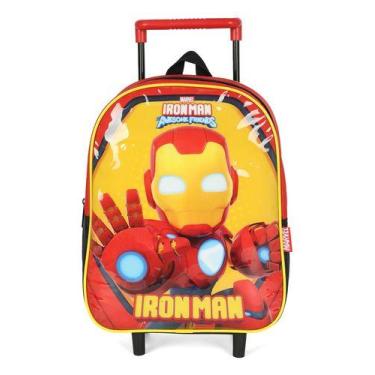 Imagem de Mini Mochila Rodinhas Avengers Awesome Friends Iron Man - Luxcel, Verm
