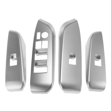 Imagem de REPAIROCK Tampa de acabamento de painel de interruptor de elevação de janela para Toyota Highlander 2015-2018 botão de controle de janela de porta de carro dianteiro traseiro acessórios interiores