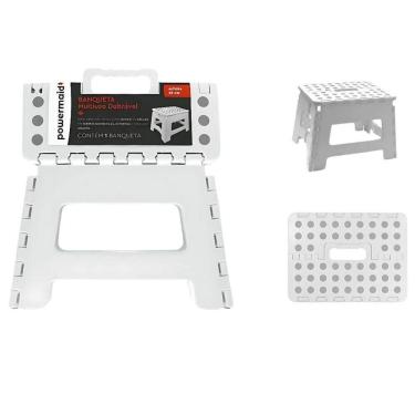 Imagem de Banqueta Dobrável 150kg Banquinho Retrátil Multiuso Banco Plástico Resistente