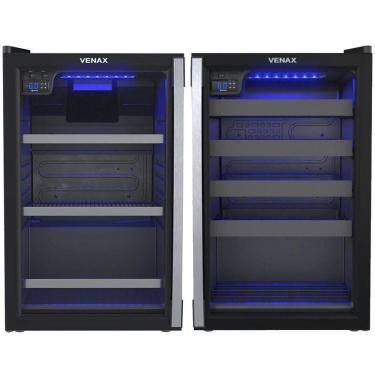 Imagem de Conjunto Venax Cervejeira Blue E Adega Piubella Preto Fosco Porta Invertida 110V