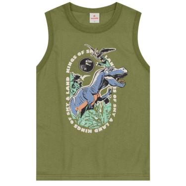 Imagem de Regata infantil menino de dinossauro em gel Brandili-Masculino