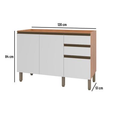 Imagem de Balcão Gabinete Macadâmia 1200MM Para Pia 2 Portas