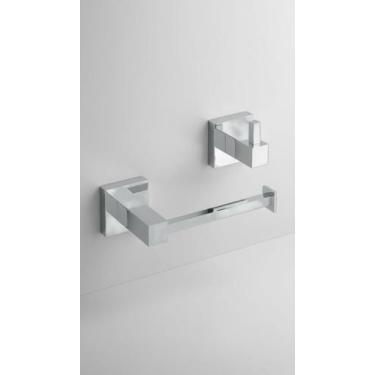 Imagem de Kit Porta Papel Higiênico e Cabide Metal Cromado - Congratulations Sto