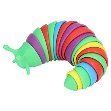 Imagem de Brinquedo Fidget Slug, Brinquedo Articulado Fidget Slug Slug de descompressão flexível para aliviar o estresse, lesma elástica articulada sensorial de mão, brinquedo de truque de fidget(cor)