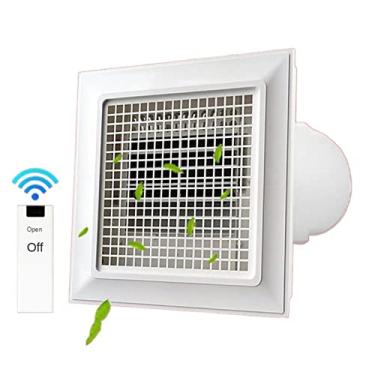 Imagem de Fã exausto Fã de ventilação do teto do banheiro, 30 × 3 0cm Ventilador de refrigerador de sopro direto quadriculado, amplo ventilador de exaustão silencioso de volume de ar com painel de grade grande