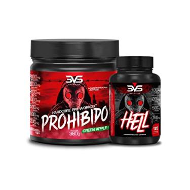Imagem de Combo Pré treino Prohibido 360G + Termogênico Hell 120Caps 3VS Nutrition (Maça Verde)