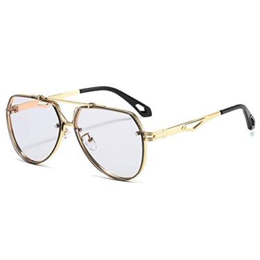 Imagem de Óculos de Sol Vintage Redondo Metal Masculino Condução Preto Retro Espelho Óculos de Sol Senhora Sombra Óculos de Sol UV400 Óculos De Sol, 7, Tamanho Único