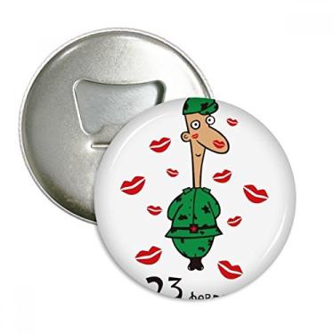 Imagem de Emblema multifuncional com ímã de geladeira, soldado masculino Russia Kiss