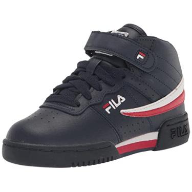 Imagem de Fila Boy's F-13 Navy/White/Red Leather Mid-Top Basketball Sneakers Shoes